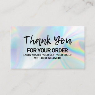 Dank u wel Elegant Holographic instagram Korting B Visitekaartje