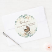 Dank u wel Elegant Waterverf Eucalyptus Leaves Ronde Sticker (Envelop)