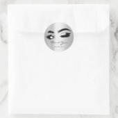 Dank u wel Eyelash Logo Silver Grey Ronde Sticker (Tas)