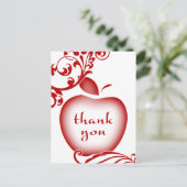 dank u wel , florale appel briefkaart (Staand voorkant)