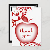 dank u wel , florale appel briefkaart (Voorkant / Achterkant)