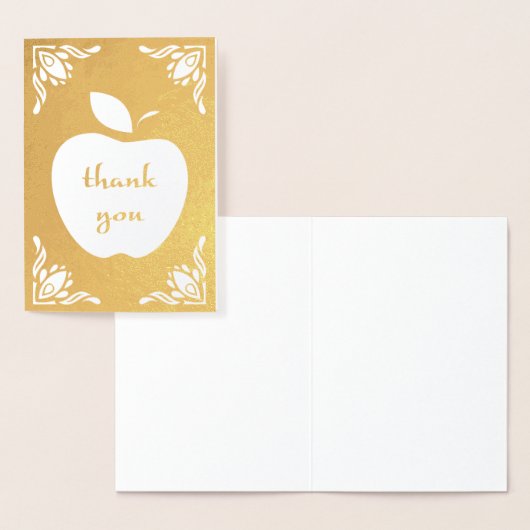 dank u wel , florale appel folie kaarten (Display)