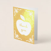 dank u wel , florale appel folie kaarten (Voorkant)