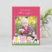 Dank u wel Foto Boerderij Flat Uitnodiging (Staand voorkant)