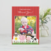 Dank u wel Foto Boerderij Flat Uitnodiging (Staand voorkant)