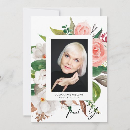 Dank u wel Funeral Foto Sympathie Bereavement (Voorkant)