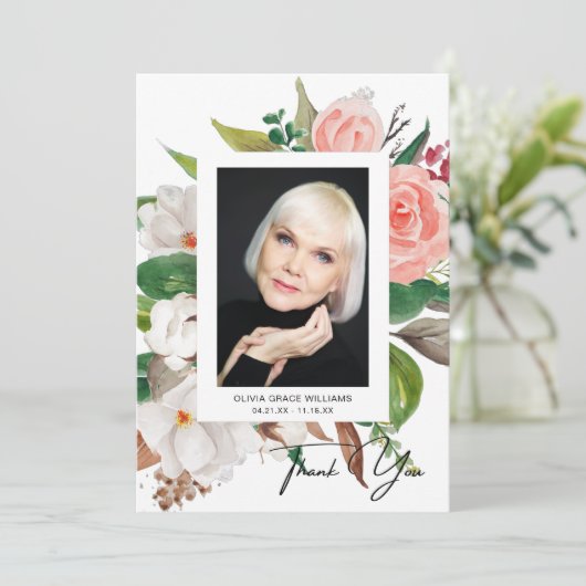 Dank u wel Funeral Foto Sympathie Bereavement (Staand voorkant)