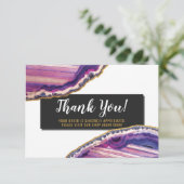 Dank u wel Geode Agate Slice Gemstone Ultra Violet Bedankkaart (Staand voorkant)