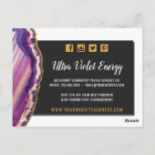 Dank u wel Geode Agate Slice Gemstone Ultra Violet Briefkaart (Achterkant)