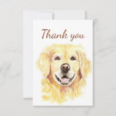 Dank u wel Golden Retriever Dog Animal Blank Insid Bedankkaart (Voorkant)