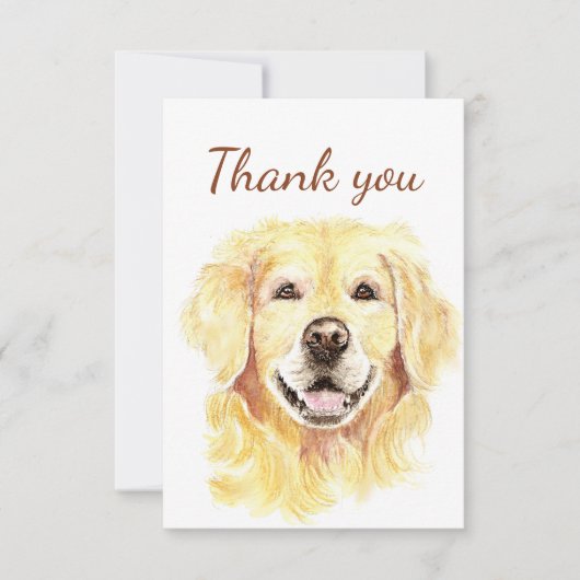 Dank u wel Golden Retriever Dog Animal Blank Insid Bedankkaart (Voorkant)