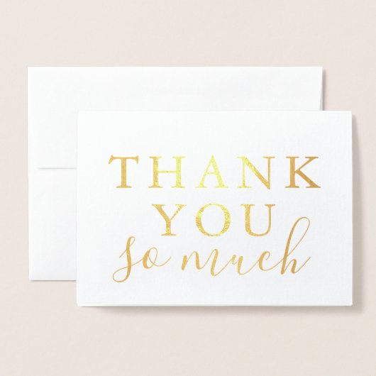 Dank u wel, Gouden Folie Groet Dank Kaart (Voorkant met envelop)