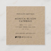 dank u wel grieks floral business square vierkante visitekaartje (Achterkant)