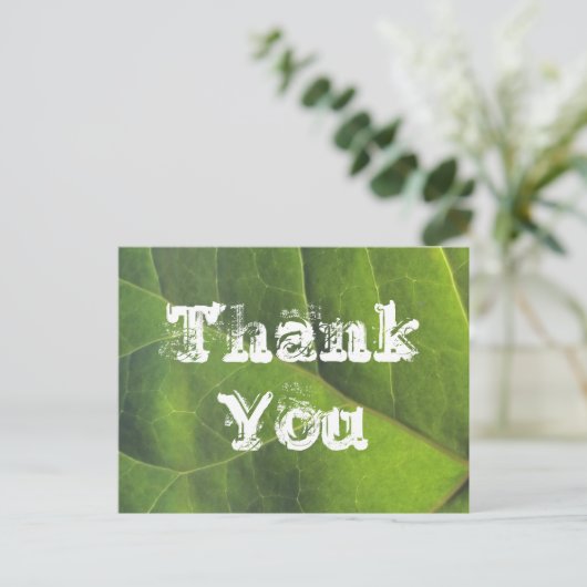 Dank U Wel Groen Blad Natuurwaardering Briefkaart (Staand voorkant)