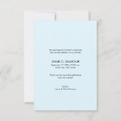 Dank u wel Handlettering Blue Baby Shower Bedankkaart (Achterkant)