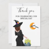 Dank u wel heks Baby shower Halloween Bedankkaart (Voorkant)