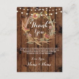 Dank u wel Herfst Wreath Wood Rustic Winter Bedankkaart