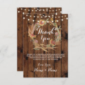 Dank u wel Herfst Wreath Wood Rustic Winter Bedankkaart (Voorkant / Achterkant)