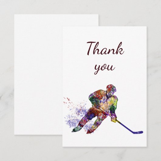 Dank u wel Hockey Sport Bedankkaart (Voorkant / Achterkant)