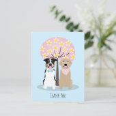 Dank u wel Honden van Cherry Blossom Tree Briefkaart (Staand voorkant)