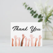 dank u wel , kaart een gevarieerde groep opgestoke (Staand voorkant)