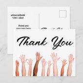 dank u wel , kaart een gevarieerde groep opgestoke (Voorkant / Achterkant)