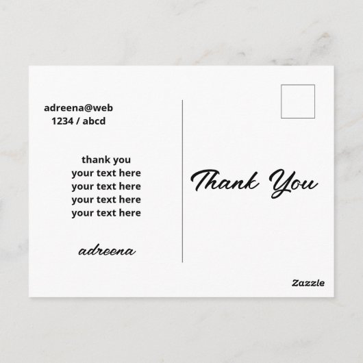 dank u wel , kaart een gevarieerde groep opgestoke (Achterkant)