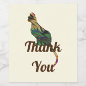 Dank u wel, kat Sitter, gemarmerde, gestripte Kitt Wijn Etiket (Enkel label)