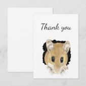 Dank u wel, kleine merkwaardige muis bedankkaart (Voorkant / Achterkant)