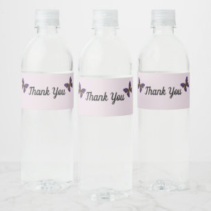Dank u wel, kleurrijke Butterflies Vivid-waarderin Waterfles Etiket