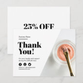 Dank u wel Korting op de klantenlobby van de boeg Aankondigingskaart (Voorkant / Achterkant)