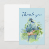 Dank u wel! Kute Cuddling Blue Parrot Birds Bedankkaart (Voorkant / Achterkant)