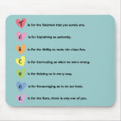 Dank u wel leraar Mousepad Muismat (Voorkant)