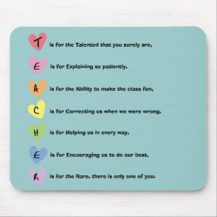 Dank u wel leraar Mousepad Muismat