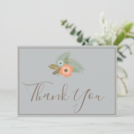 Dank u wel, lieflijk blauw bedankkaart (Staand voorkant)