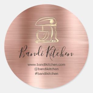 Dank u wel Logo Kitchen die Chef OnlineRoseGold ko Ronde Sticker