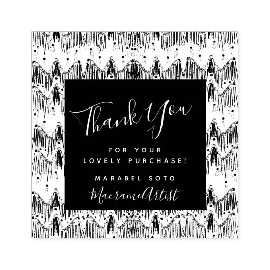 Dank u wel Macrame Business Logo Rubber Stempel (Afrduk)