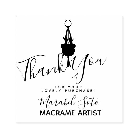 Dank u wel Macrame dat het Plant Bedrijfsleven hee Rubberstempel (Afrduk)