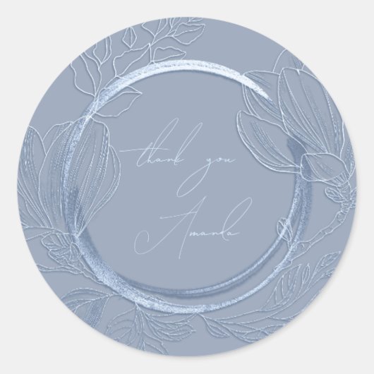 Dank u wel Magnolia Floral Blue Royal Garden Ronde Sticker (Voorkant)