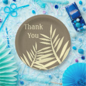 Dank u wel Meal Brown Leaf Silhouette Papieren Bordje (Feest)