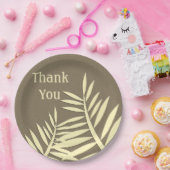 Dank u wel Meal Brown Leaf Silhouette Papieren Bordje (Feest)