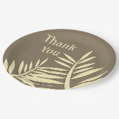 Dank u wel Meal Brown Leaf Silhouette Papieren Bordje (Gekanteld)