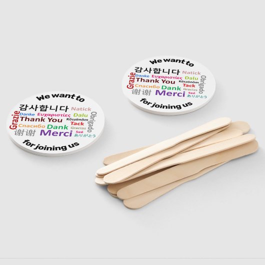 Dank u wel Merci Danke Obrigado Handwaaier (Niet-gemonteerd)