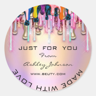 Dank u wel met de liefde Glitter Roos Yello Drives Ronde Sticker