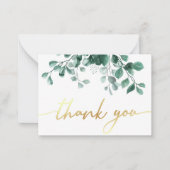 dank u wel met de Waterverf Eucalyptus Greenery Notitiekaartje (Voorkant)