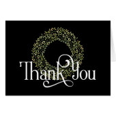 Dank u wel met Green Leaf Kerstmis Wreate (Voorkant Horizontaal)