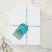 Dank u wel met Happy Jumping Porpoise Cadeaulabel (Met Touw)