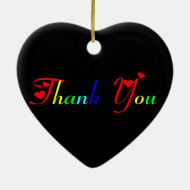Dank u wel met het rode hart keramisch ornament