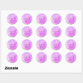Dank u wel met liefdespinky druppels glitter ronde sticker (Vel)
