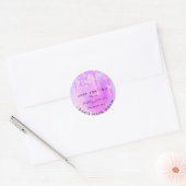 Dank u wel met liefdespinky druppels glitter ronde sticker (Envelop)